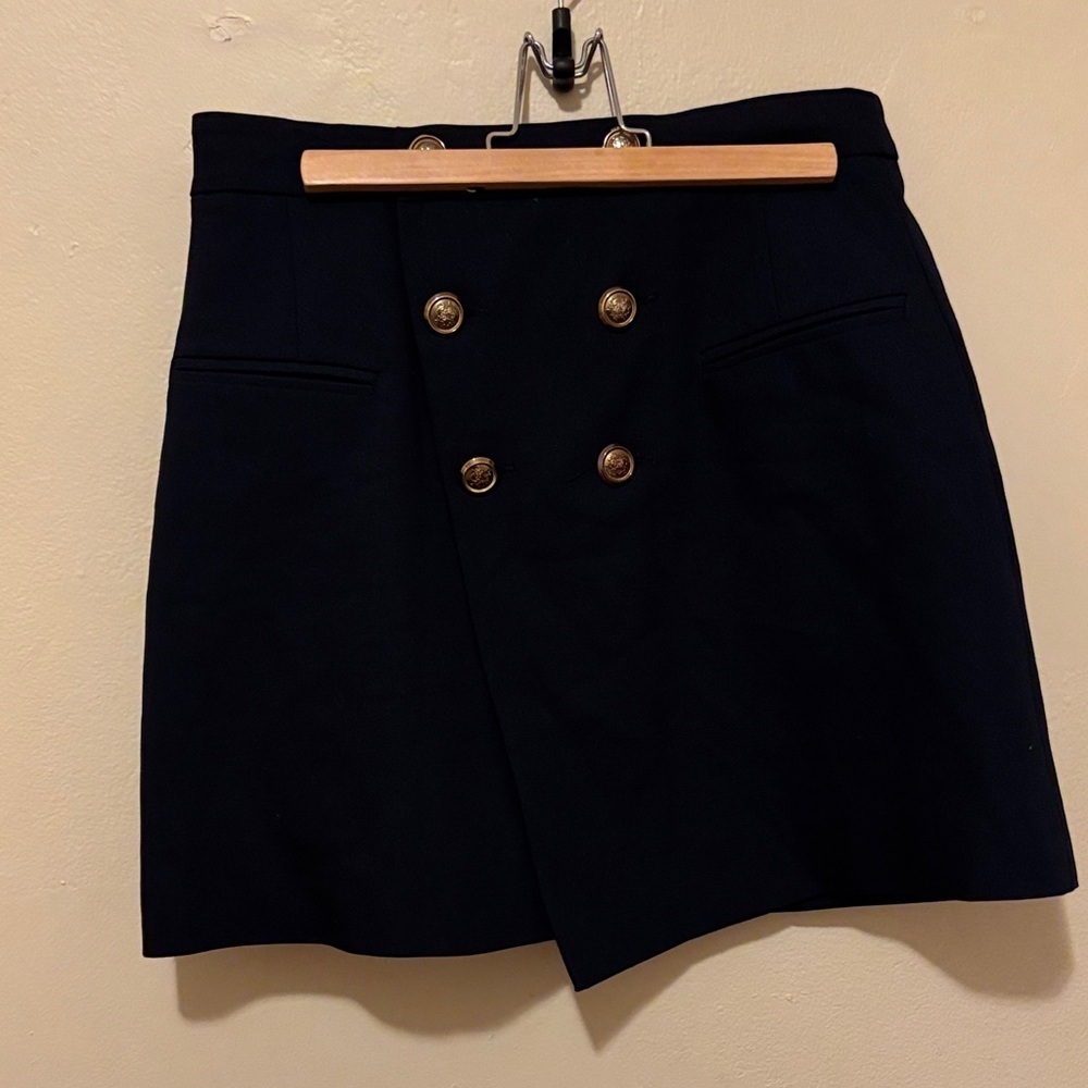 Black Double-Breasted Mini Skirt